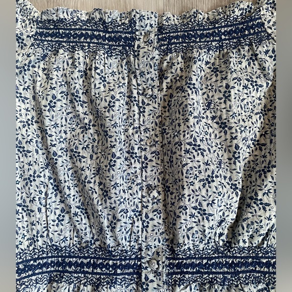 Madewell Jeanette Crop Top Florentine Floral Blue Size Large NWT Boho - Picture 15 of 15
